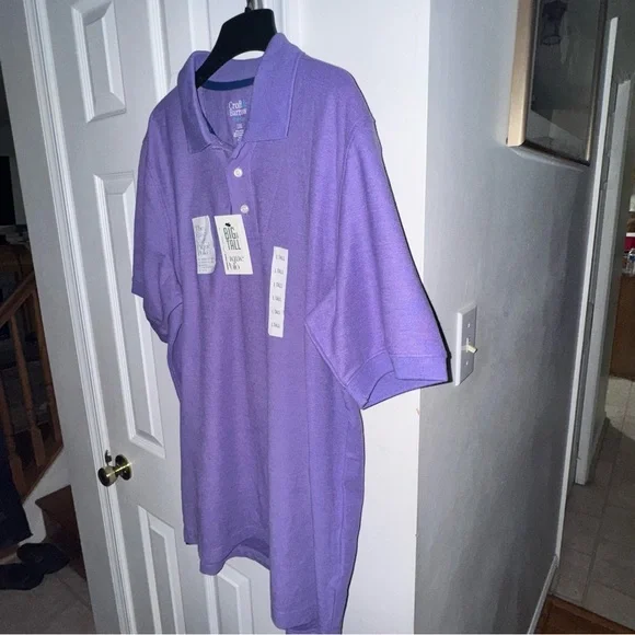 Croft & Barrow Mens LT Large Tall Purple Pique Polo Shirt NWT Easy Care Casual - Picture 8 of 11
